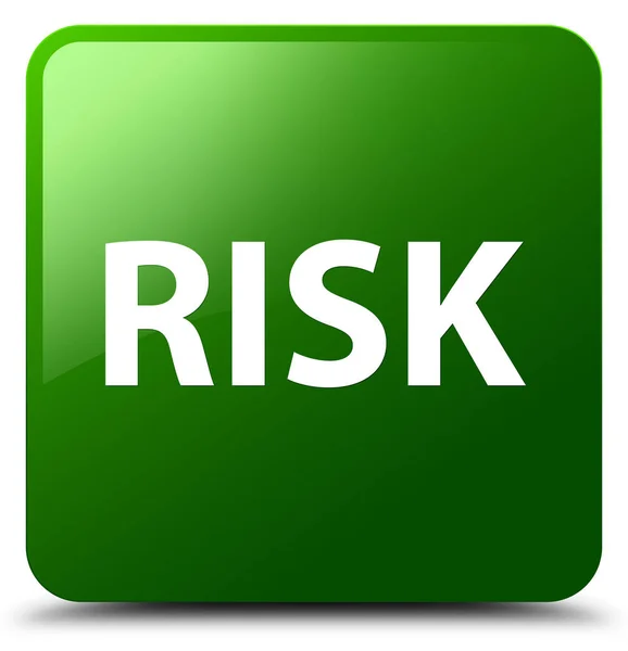 Risk green square button — Stock Photo, Image