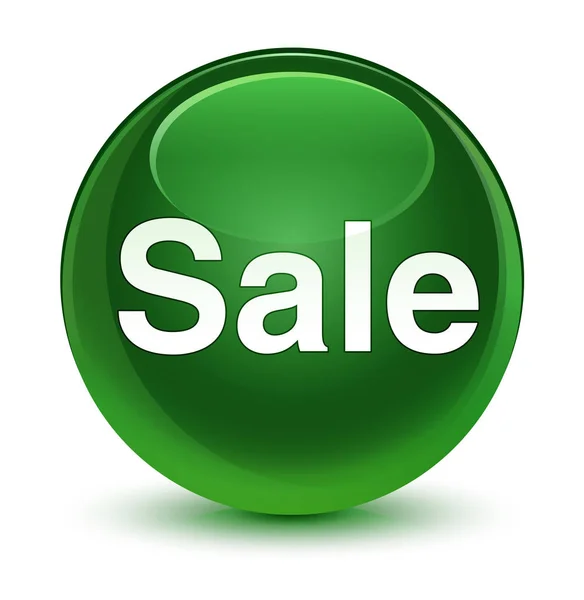 Försäljning glasartade mjuka gröna runda knappen — Stockfoto