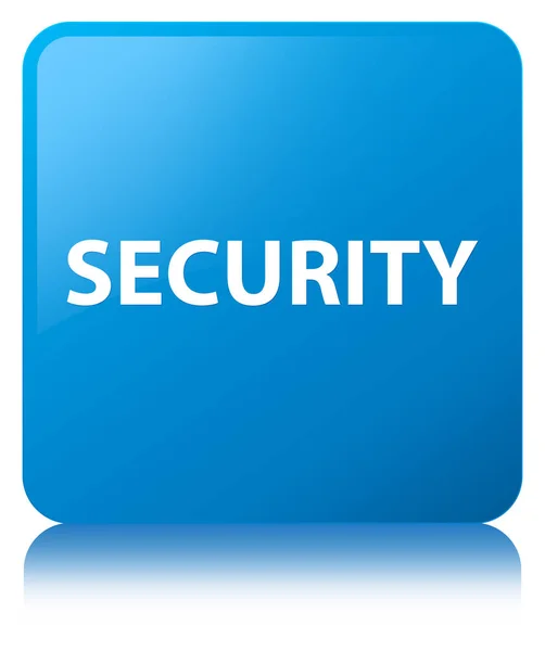 De blauwe vierkante knop beveiliging cyaan — Stockfoto