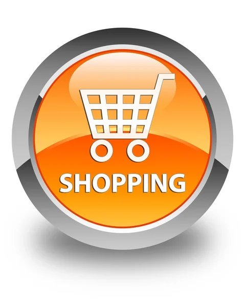 Shopping arancio lucido pulsante rotondo — Foto Stock