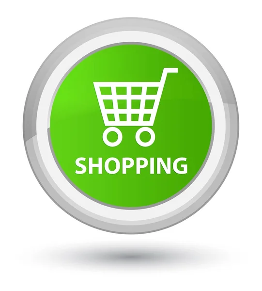 Shopping primo pulsante rotondo verde morbido — Foto Stock