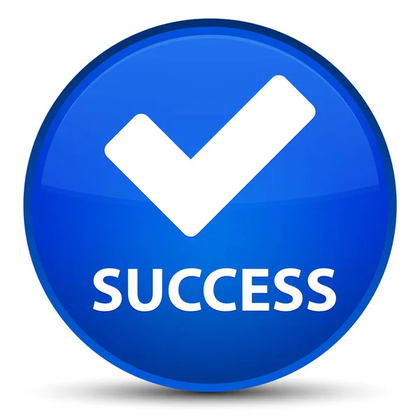 Успіх (перевірка піктограми) спеціальна кнопка синього кола — стокове фото