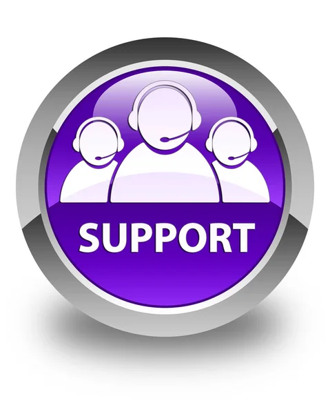 Кнопка поддержки (значок группы поддержки клиентов) пурпурная круглая — стоковое фото