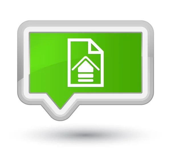 Carregar o ícone do documento botão banner verde macio principal — Fotografia de Stock