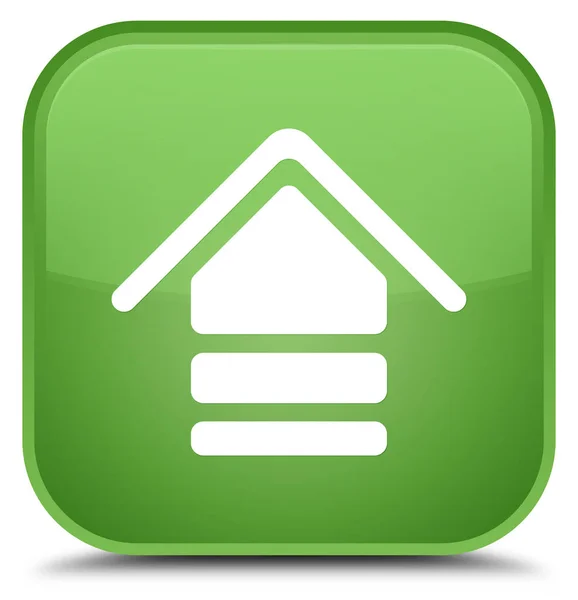 Upload icon special soft green square button — Stock Photo, Image