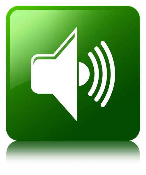 Icono de volumen verde botón cuadrado —  Fotos de Stock
