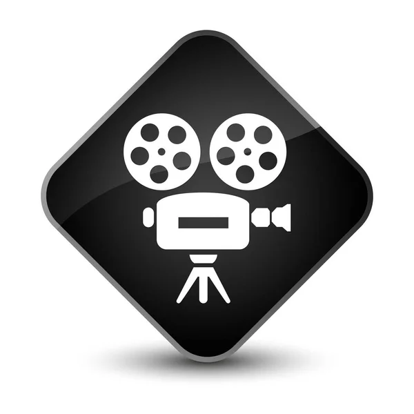 Video camera icon elegant black diamond button — Stock Photo, Image