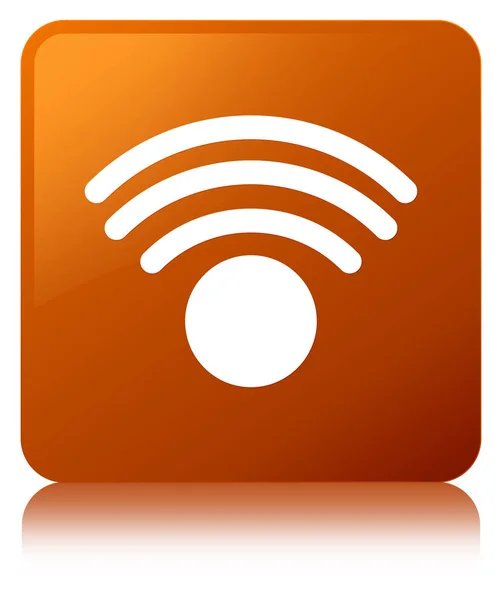 Wifi icon brown square button — Stock Photo, Image