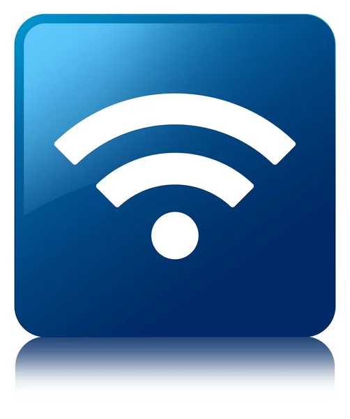 Wifi icono azul botón cuadrado —  Fotos de Stock