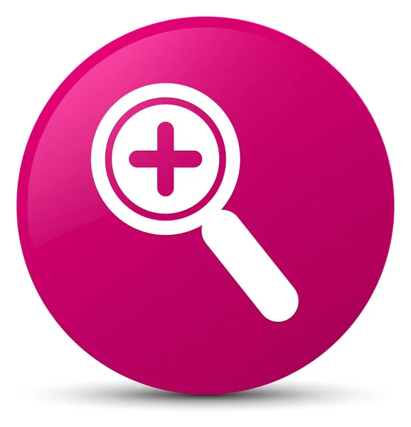 Zooma in ikonen rosa runda knappen — Stockfoto