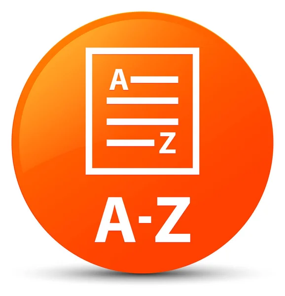 A-Z (list page icon) orange round button — Stock Photo, Image