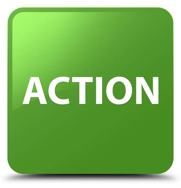 Action soft green square button — Stock Photo, Image