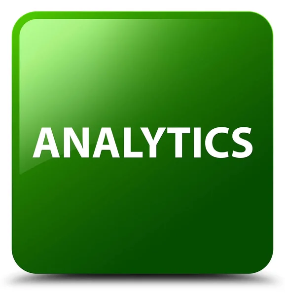 Analytics botão quadrado verde — Fotografia de Stock