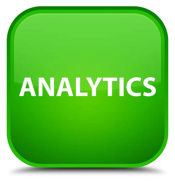 Analytics specjalne zielony przycisk kwadratowy — Zdjęcie stockowe