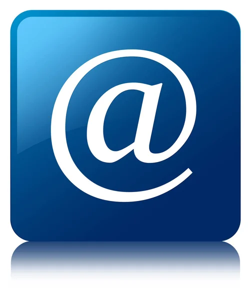 Email address icon blue square button — Stock Photo, Image