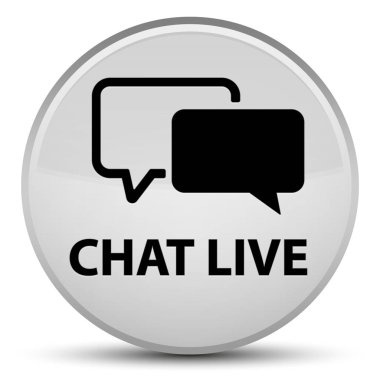 Sohbet canlı özel beyaz yuvarlak düğmesi