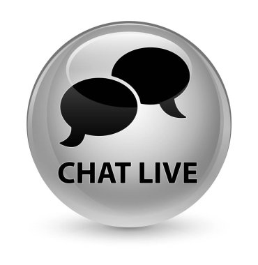 Sohbet canlı cam gibi beyaz yuvarlak düğmesi