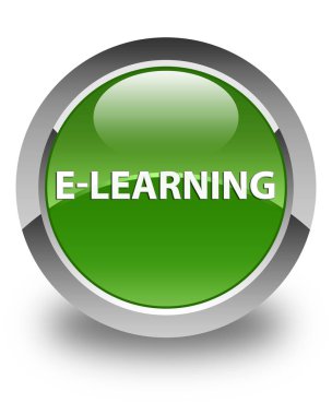 E-öğrenme parlak yumuşak yeşil yuvarlak düğme