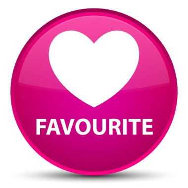 Favori (kalp simgesi) özel pembe yuvarlak düğmesi