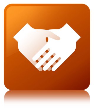 El sıkışma kutsal kişilerin resmi kahverengi kare düğme