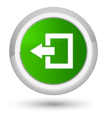 Oturum kapatma simgesi Başbakan yeşil yuvarlak düğmesi