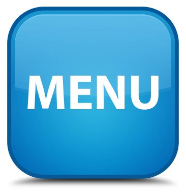 Menü özel camgöbeği mavi kare düğme