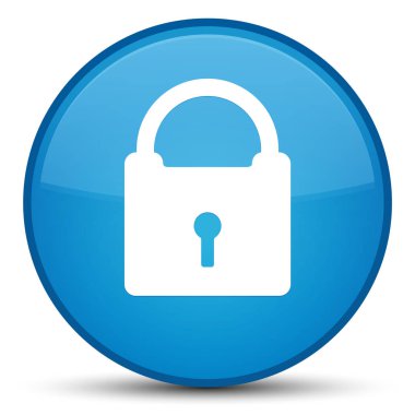 Asma kilit simgesi özel camgöbeği mavi yuvarlak düğmesi