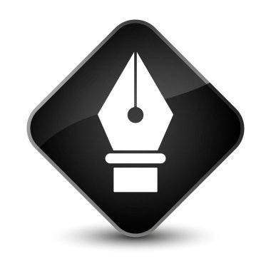 Kalem simgesi zarif siyah elmas düğmesini