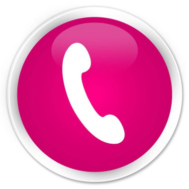 Telefon simgesi sigorta primi pembe yuvarlak düğmesi