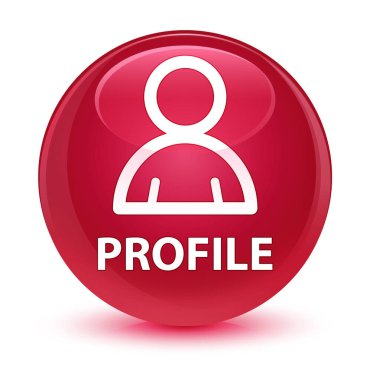 Profil (üye simgesi) cam gibi pembe yuvarlak düğmesi