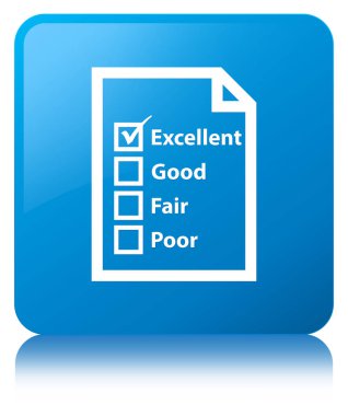 Soru formu simgesi mavi mavi kare düğme