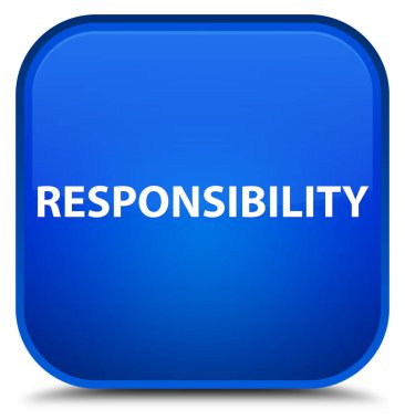 Sorumluluk özel mavi kare düğme