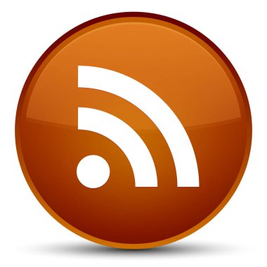 RSS simgesi özel kahverengi yuvarlak düğmesi