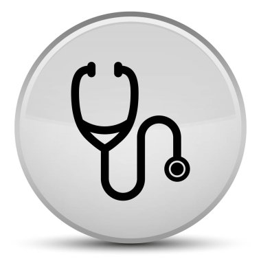 Stetoskop kutsal kişilerin resmi özel beyaz yuvarlak düğme