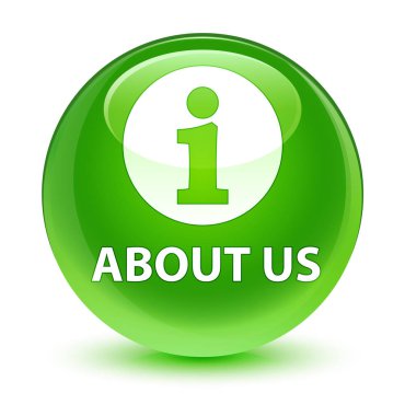 Hakkımızda camsı yeşil yuvarlak düğmesi