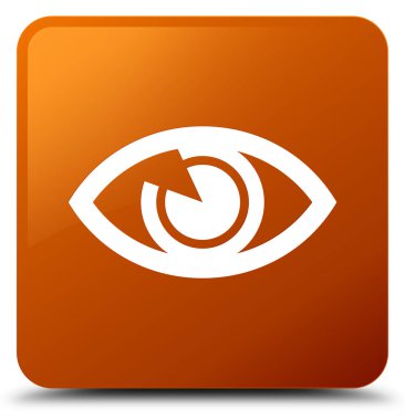 Göz simgesi kahverengi kare düğme