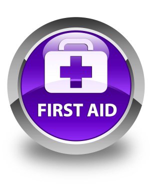 İlk yardım parlak mor yuvarlak düğme