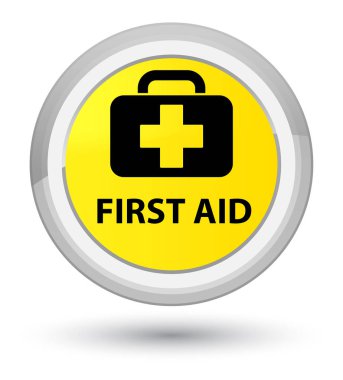 İlk yardım baş sarı yuvarlak düğmesi