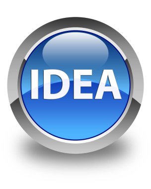 Fikir parlak mavi yuvarlak düğme