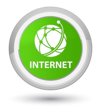 Internet (küresel ağ simgesini) asal yumuşak yeşil yuvarlak düğmesi