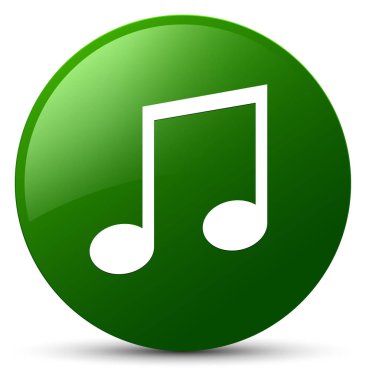 Müzik simgesi yeşil yuvarlak düğmesi