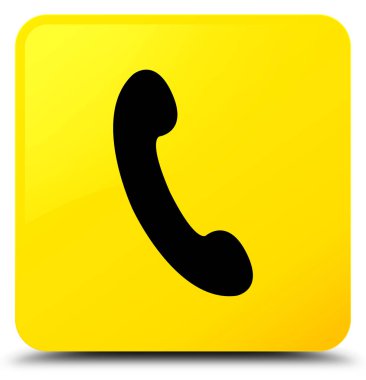 Telefon simgesi sarı kare düğme