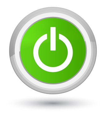Güç simgesi asal yumuşak yeşil yuvarlak düğmesi