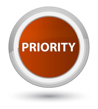 Öncelik ilk kahverengi yuvarlak düğmesini