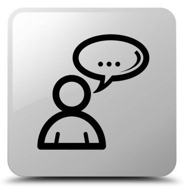 Sosyal ağ kutsal kişilerin resmi beyaz kare düğme