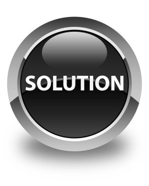 Çözüm parlak siyah yuvarlak düğme