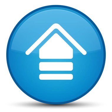 Kutsal kişilerin resmi özel camgöbeği mavi yuvarlak düğme upload