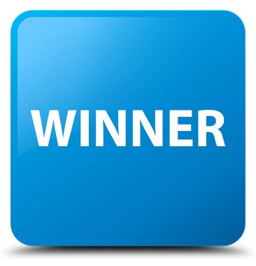 Kazanan camgöbeği mavi kare düğme