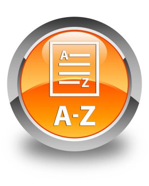 A-Z (liste sayfa simgesi) parlak turuncu yuvarlak düğme