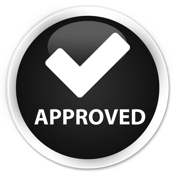 Goedgekeurd (valideren pictogram) premium zwart ronde knop — Stockfoto